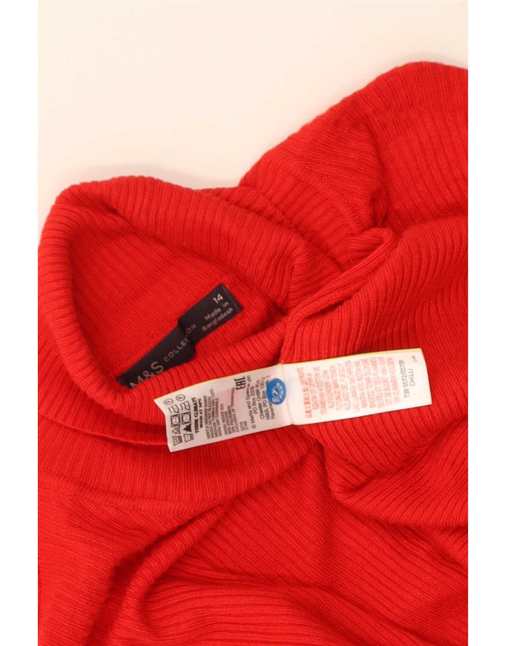 Pulover pentru femei Marks & Spencer cu gât rulat din viscoză roșie medie UK 14