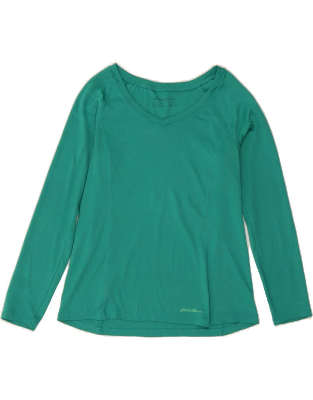 EDDIE BAUER Womens Top Long Sleeve UK 12 Medium Green Polyester Vintage Eddie Bauer and Second-Hand Eddie Bauer from Messina Hembry 