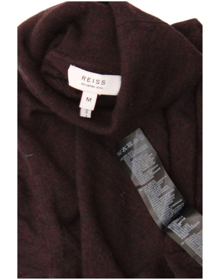 Pulover pentru bărbați Reiss cu gât rulat din lână burgundă medie