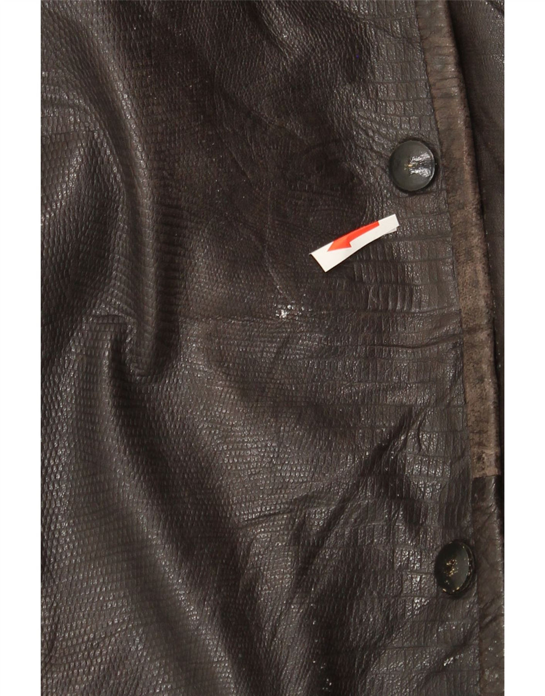 Jachetă de piele vintage pentru femei supradimensionată EU 44 XL din piele maro