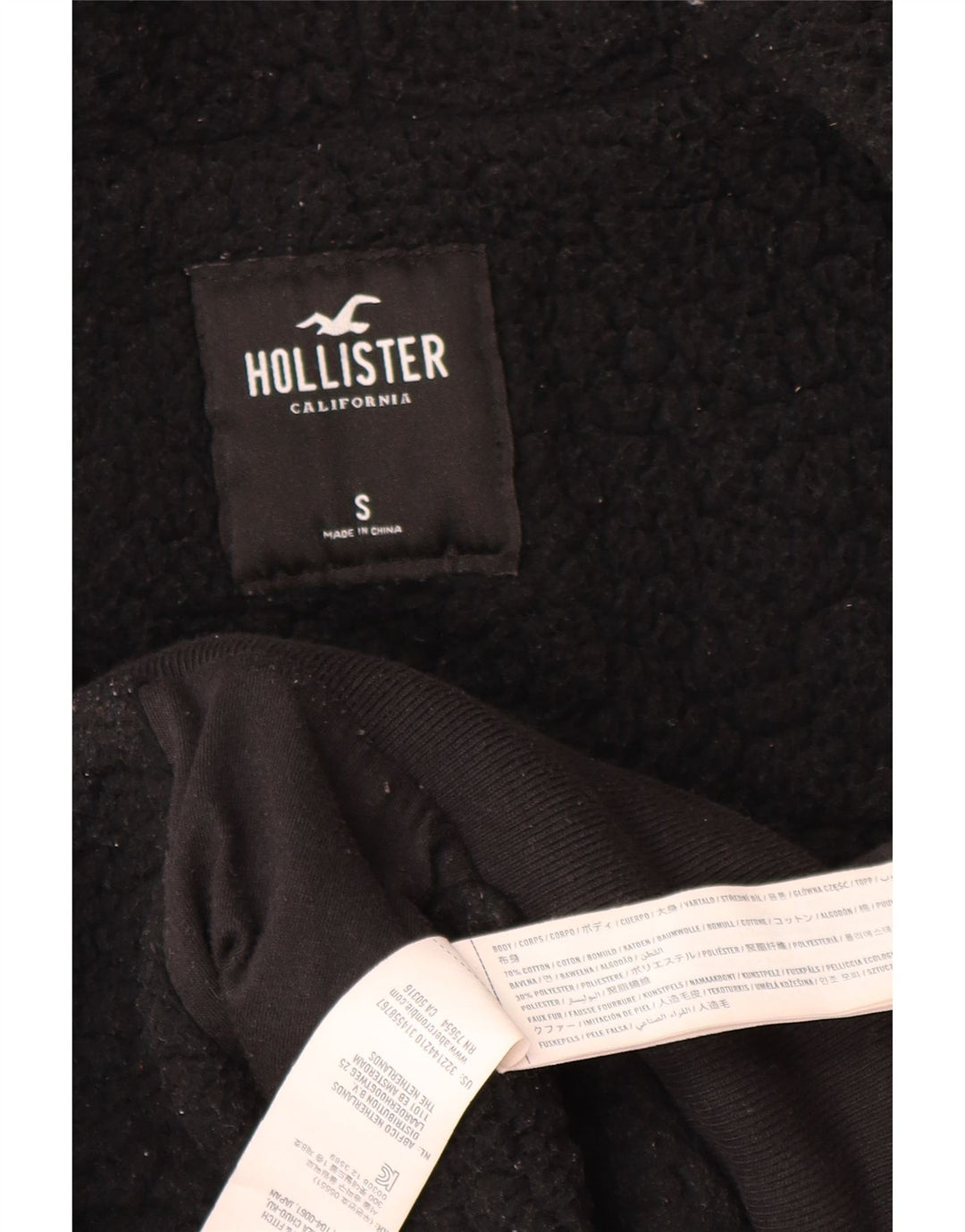 Pulover HOLLISTER pentru bărbați, cu fermoar și grafic, bumbac mic, negru