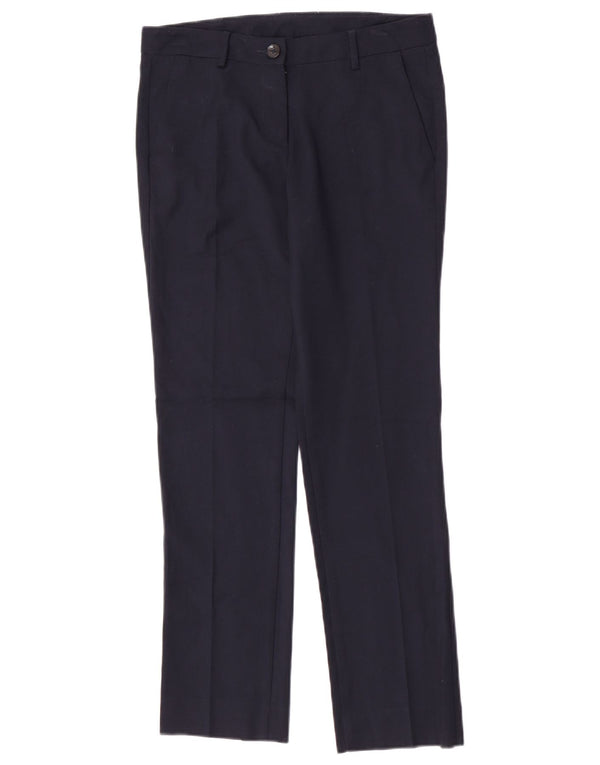 Pantaloni chino drepti pentru femei Benetton UK 8 Small W28 L29 Bleumarin