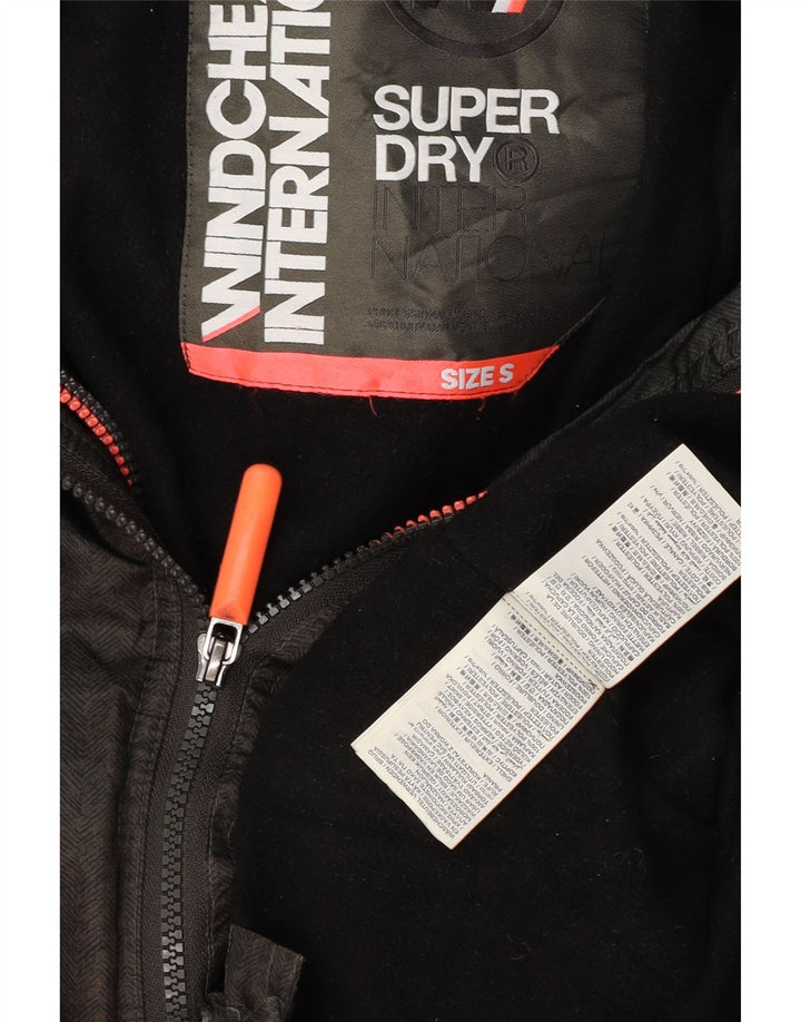Jachetă de vânt cu glugă pentru bărbați SUPERDRY UK 36, gri mic, oase