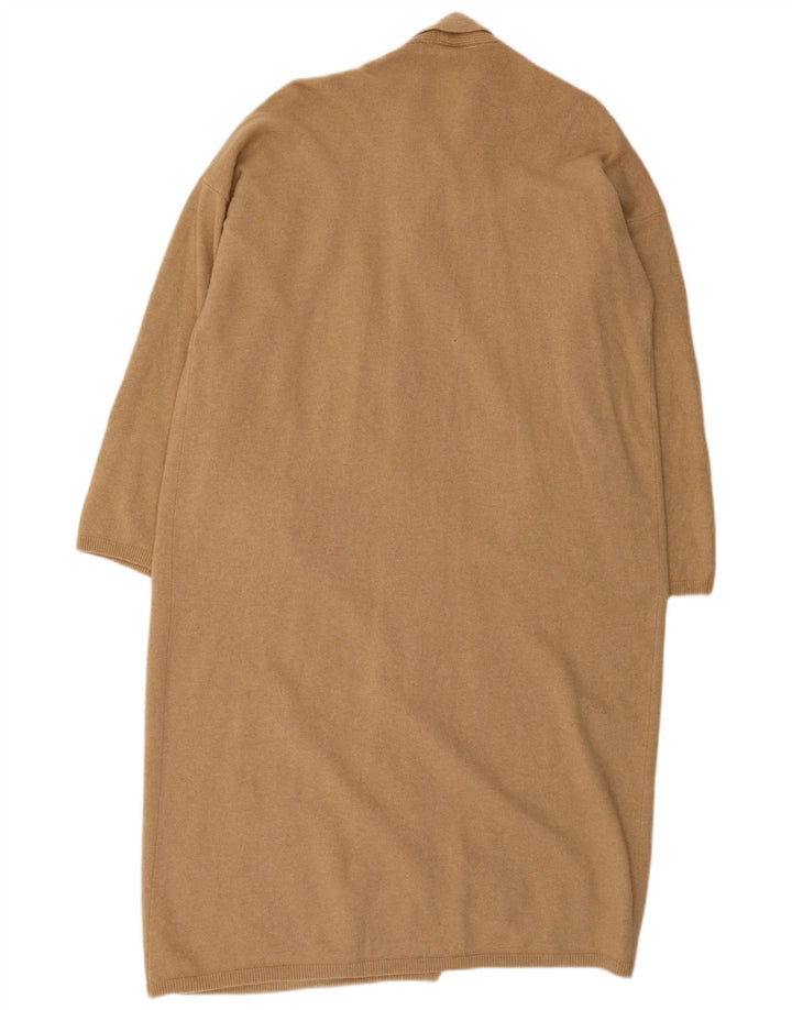 Pulover cardigan deschis pentru femei Benetton UK 16 Lână mare bej