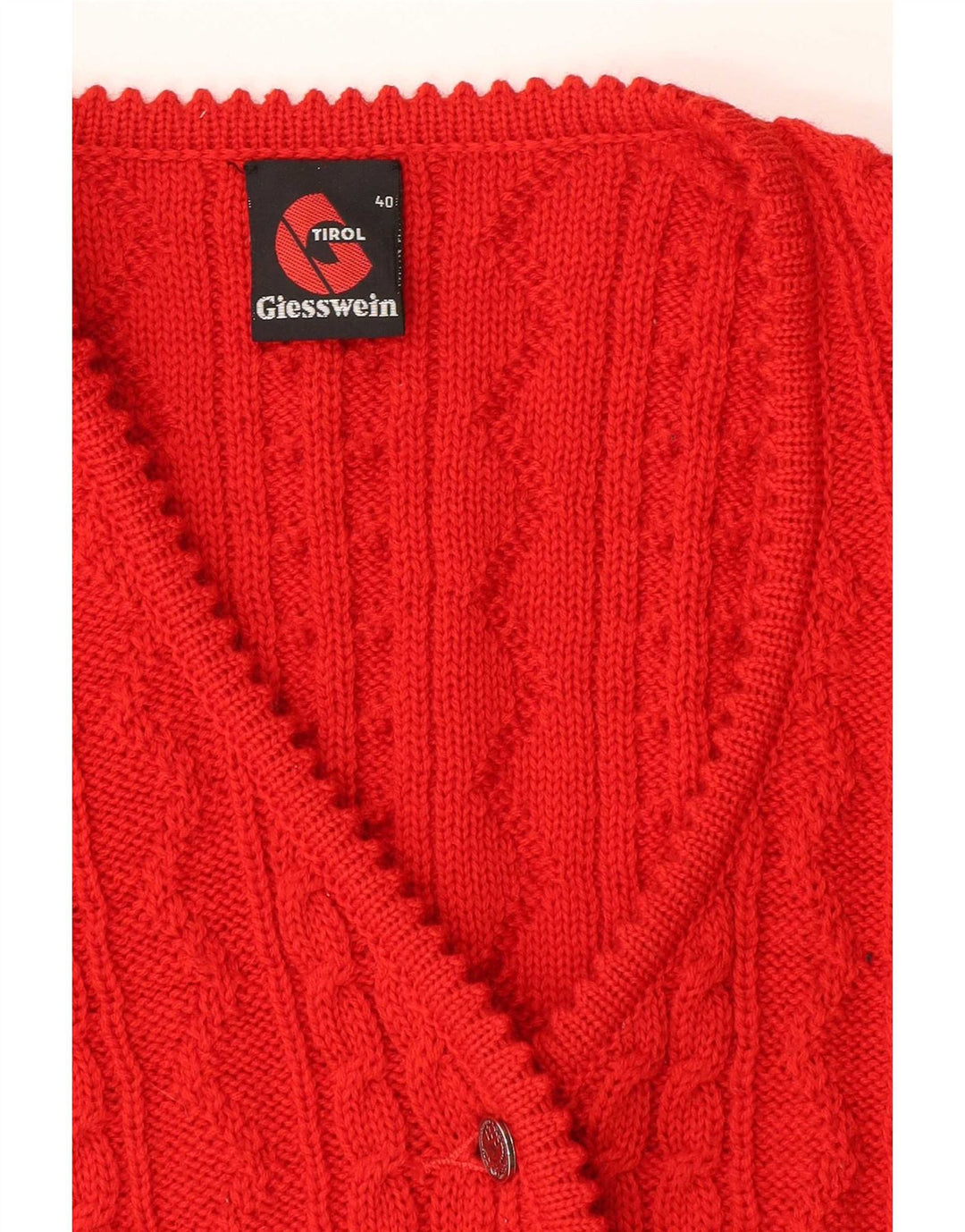 Giesswein Pulover cardigan fără mâneci pentru femei EU 40 Lână roșie medie