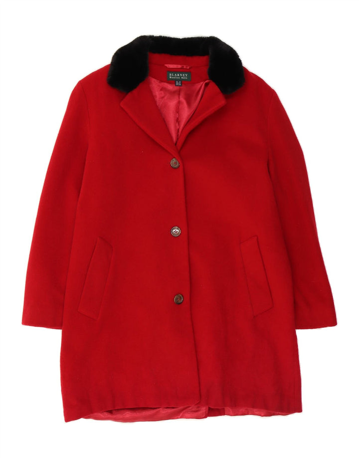 BLARNEY WOOLEN MILLS Mens Overcoat UK 12 Medium Red Wool Vintage Blarney Woolen Mills and Second-Hand Blarney Woolen Mills from Messina Hembry 