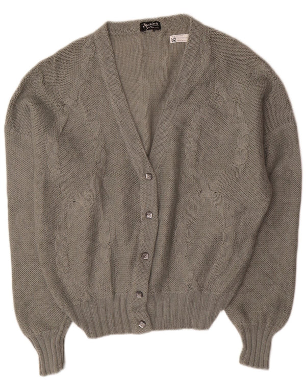 Pulover Cardigan Vintage pentru femei UK 18 XL Gri Mohair