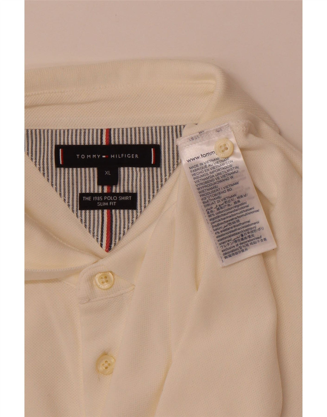 Tricou polo TOMMY HILFIGER pentru bărbați, XL, bumbac alb