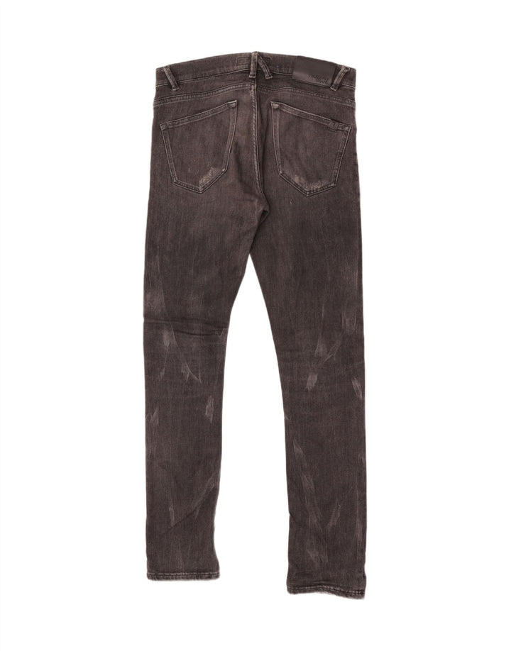 Trussardi blugi slim învechiți pentru bărbați W33 L34 bumbac negru