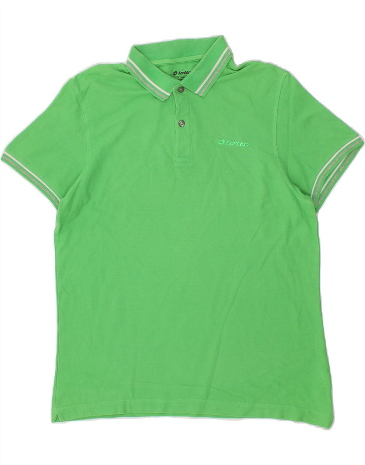 LOTTO Mens Polo Shirt Medium Green Cotton Vintage Lotto and Second-Hand Lotto from Messina Hembry 