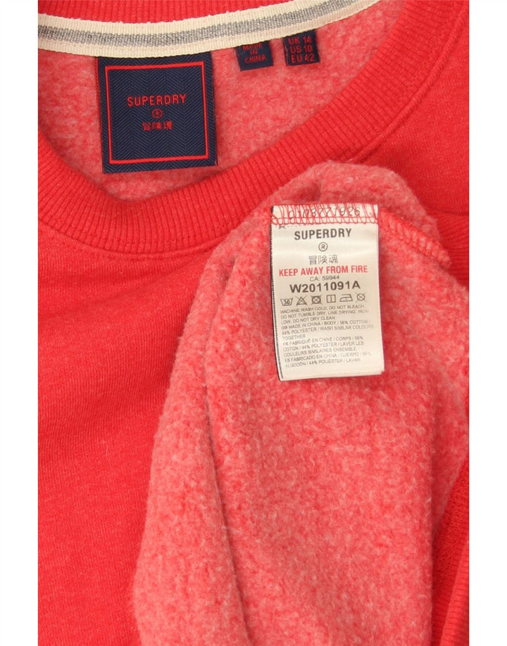 Pulover supradimensionat pentru femei Superdry UK 14 Bumbac roșu mare
