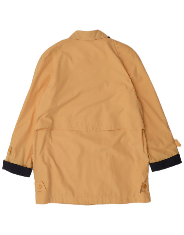 VINTAGE Womens Overcoat UK 14 Large Yellow Colourblock Polyester