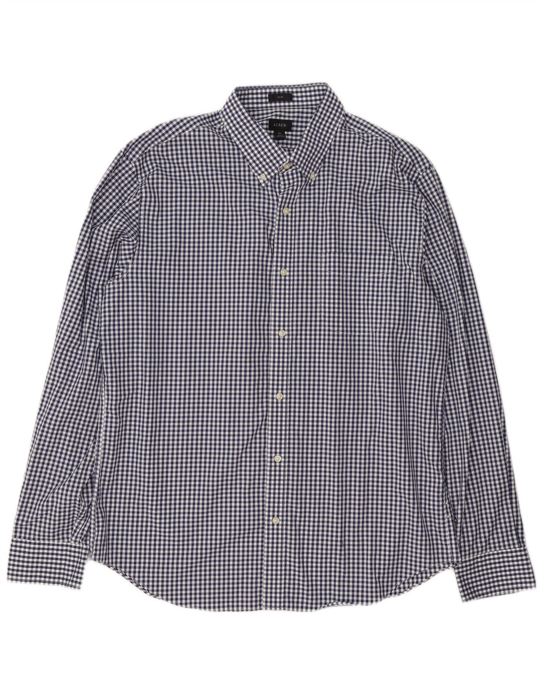 Cămașă subțire pentru bărbați J. Crew, XL, din bumbac vichy, albastru bleumarin