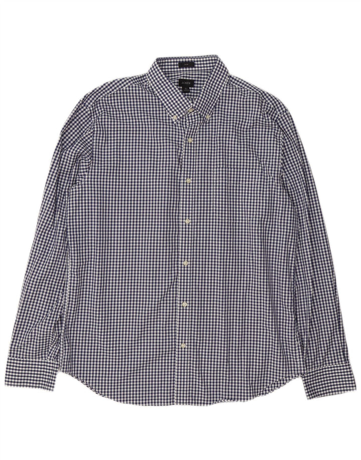 Cămașă subțire pentru bărbați J. Crew, XL, din bumbac vichy, albastru bleumarin