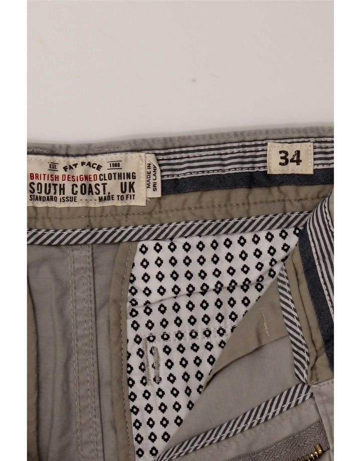 Pantaloni scurți chino pentru bărbați Fat Face, mari W34, bumbac gri
