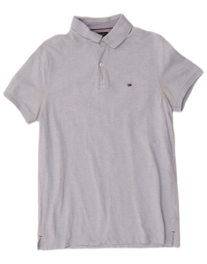 Tricou polo Tommy Hilfiger pentru bărbați, bumbac albastru mediu