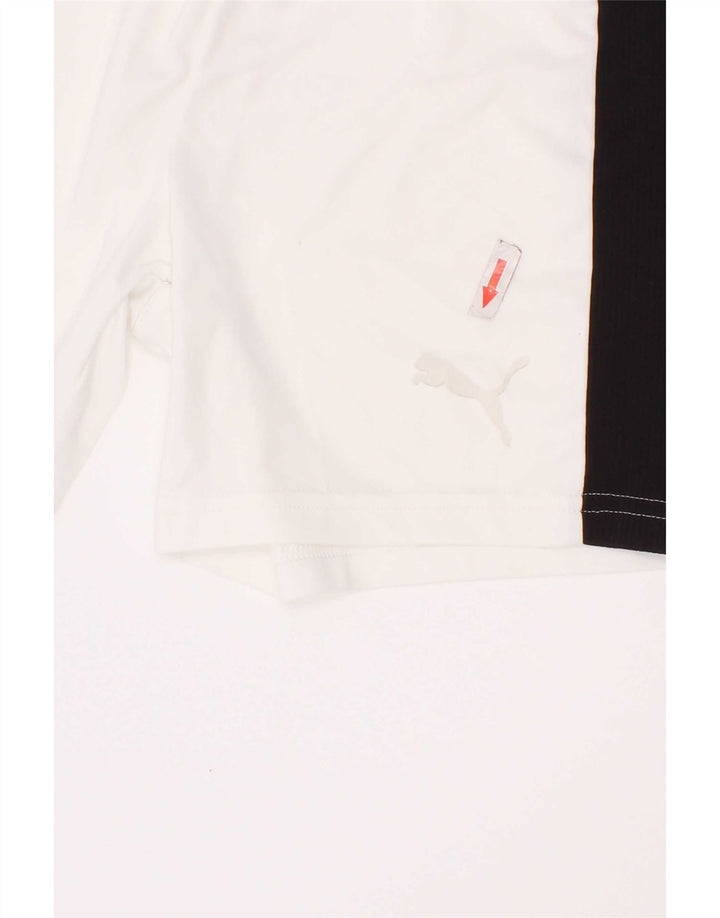 Pantaloni scurți sport Puma pentru băieți 7-8 ani, alb, poliester color bloc