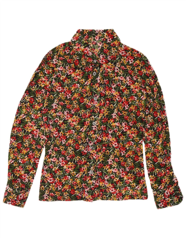 Bluză cămașă pentru femei VINTAGE UK 10 Mic Multicolor Floral