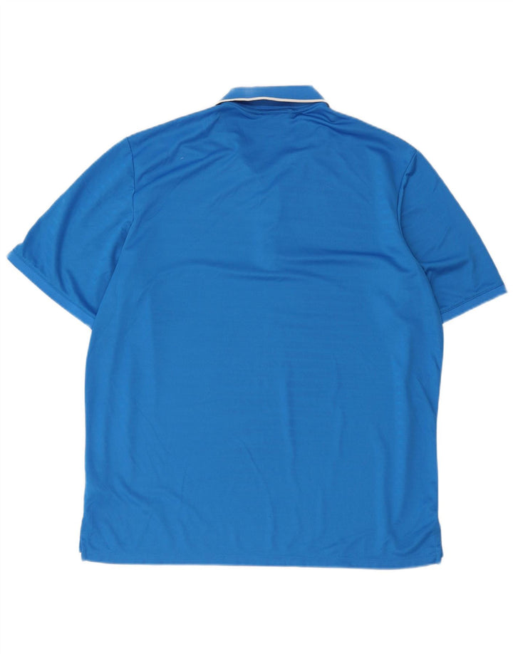 Tricou polo Adidas Climacool pentru bărbați XL, poliester cu dungi albastre