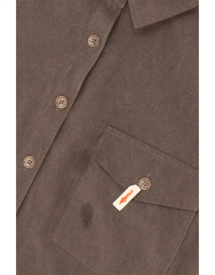 Rochie cămașă cu pulover fără mâneci pentru femei Eddie Bauer UK 18 XL poliester gri