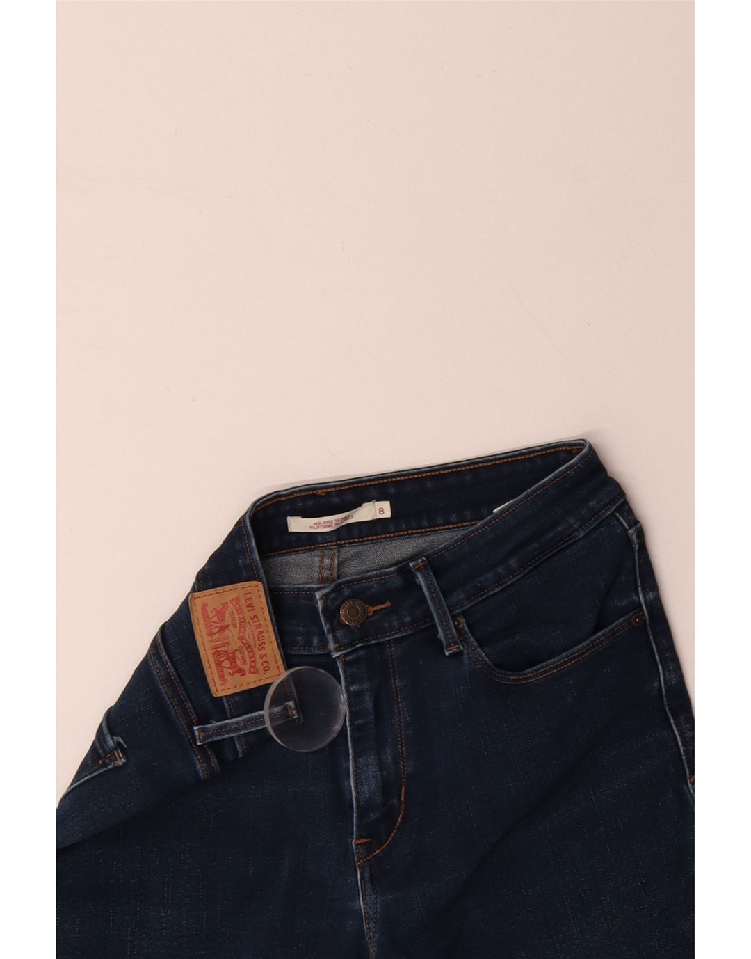 Blugi skinny pentru femei cu talie mijlocie LEVI'S US 8 Medium W28 L30 Bumbac albastru
