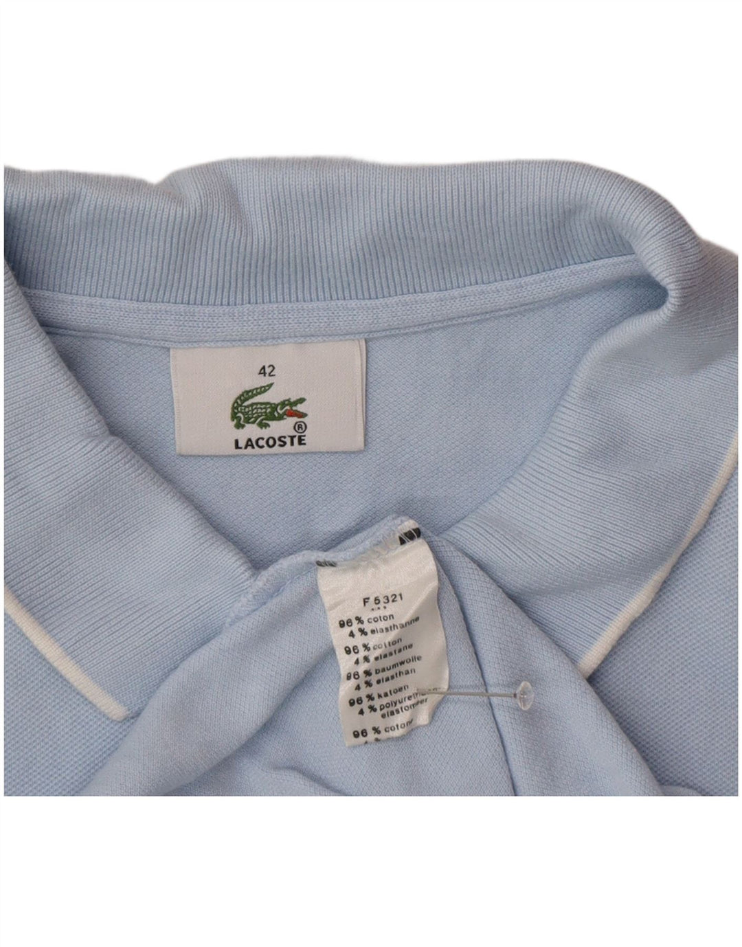 Tricou polo Lacoste pentru femei Mărimea 42 Bumbac albastru mare