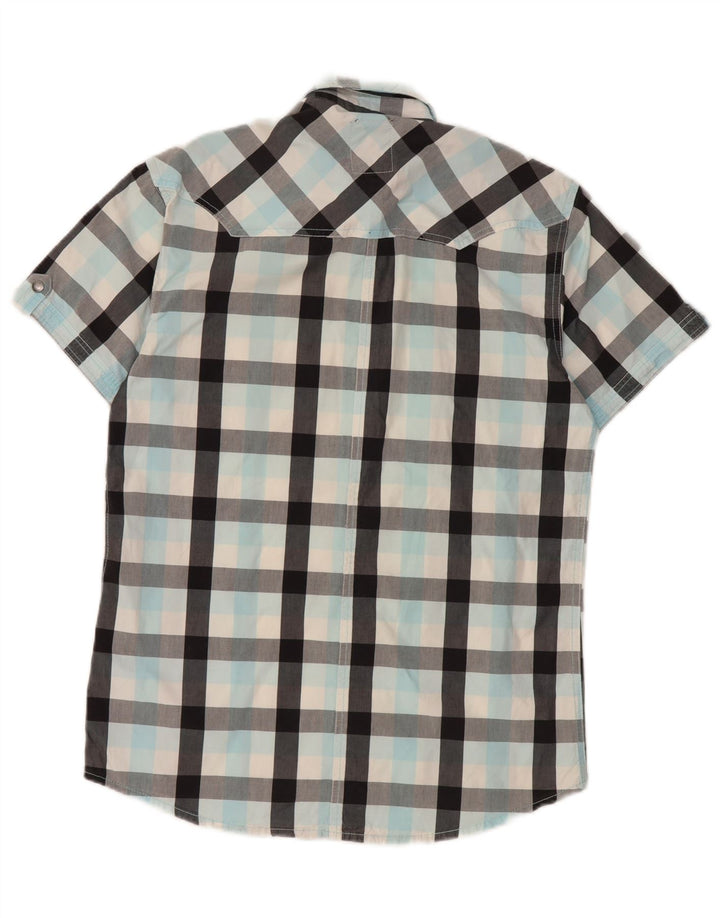 Cămașă Jack & Jones bărbătească cu mânecă scurtă din bumbac cu mâneci scurte turcoaz mediu