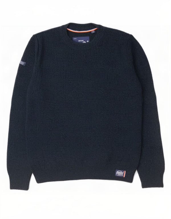 Pulover Superdry pentru bărbați cu gât crew, XL bleumarin
