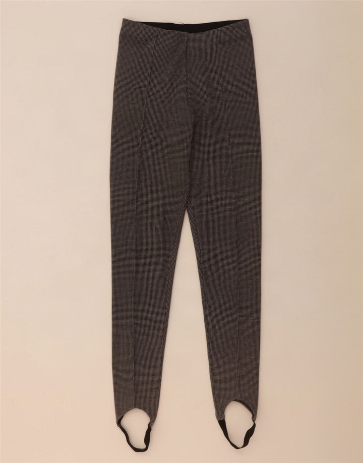 Pantaloni cu etrier pentru femei Zara Mici W24 L31 Green Houndstooth
