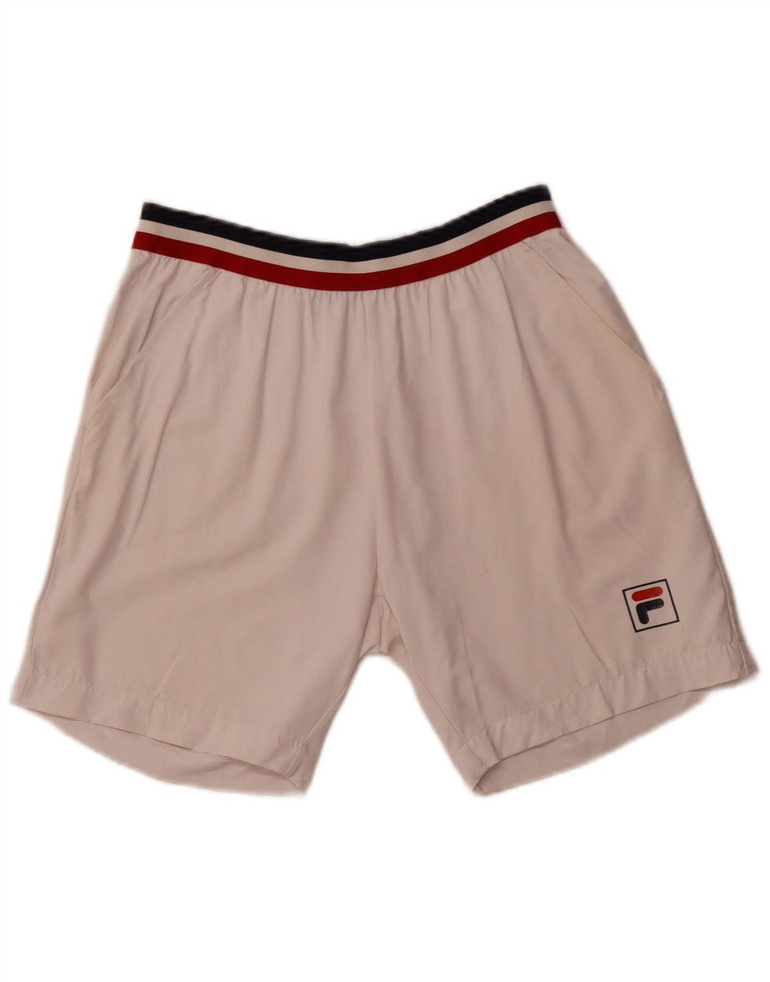 Pantaloni scurti sport FILA pentru bărbați, poliester alb, mic