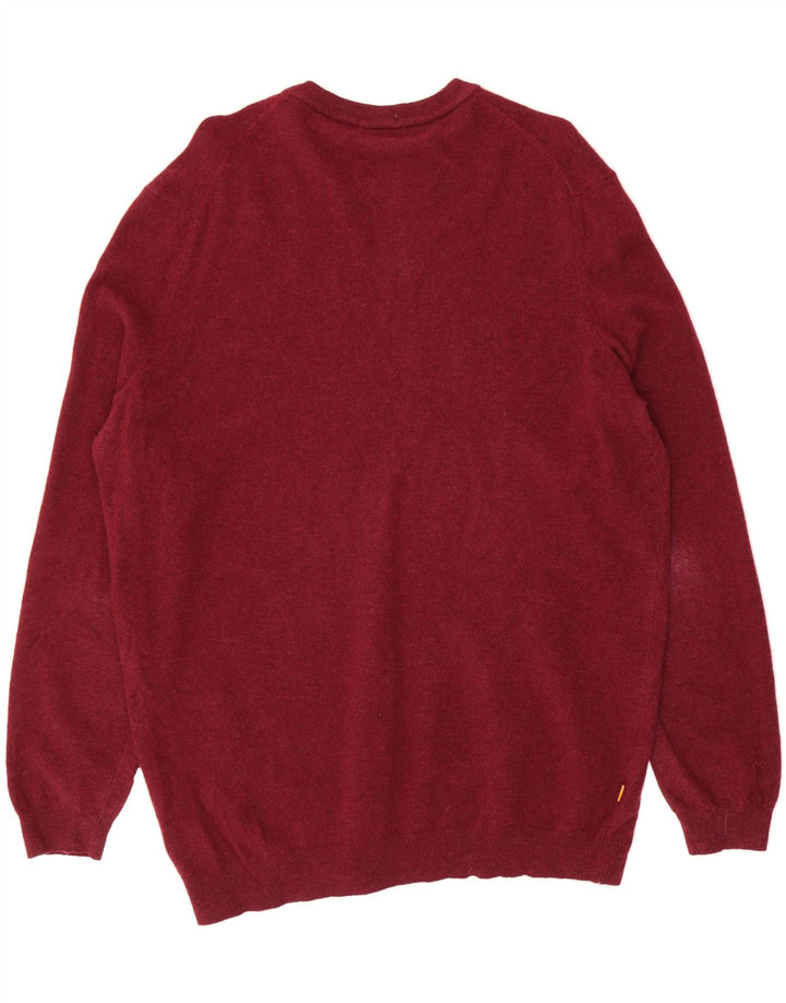 TIMBERLAND Mens Crew Neck Jumper Sweater XL Maroon Vintage Timberland and Second-Hand Timberland from Messina Hembry 