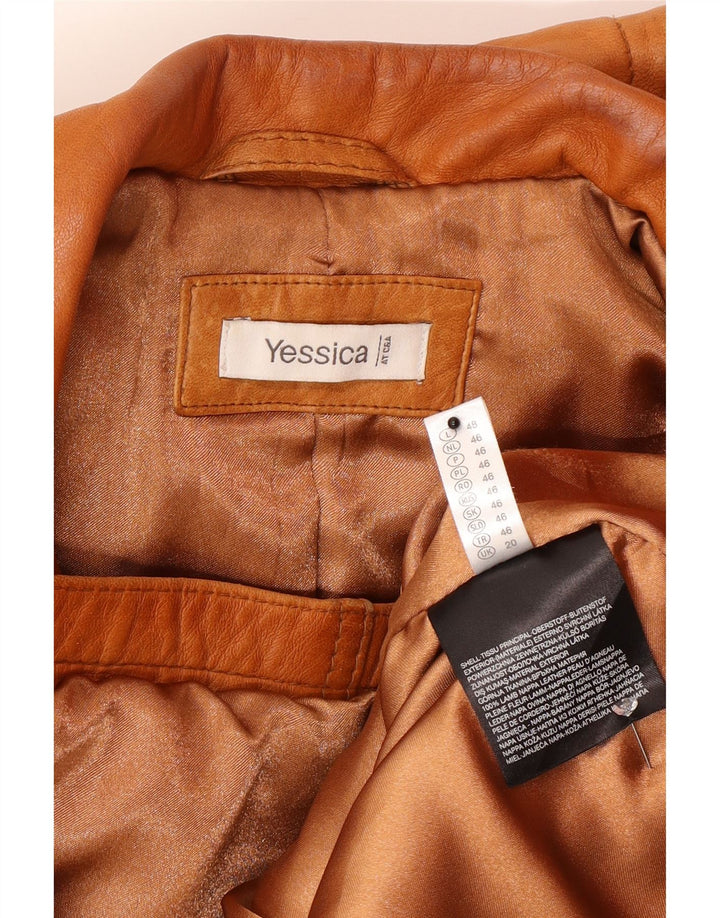 Geaca de piele Yessica pentru femei UK 20 2XL din piele maro