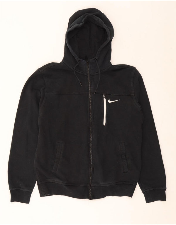 Pulover Nike pentru bărbați, cu fermoar, bumbac mediu negru