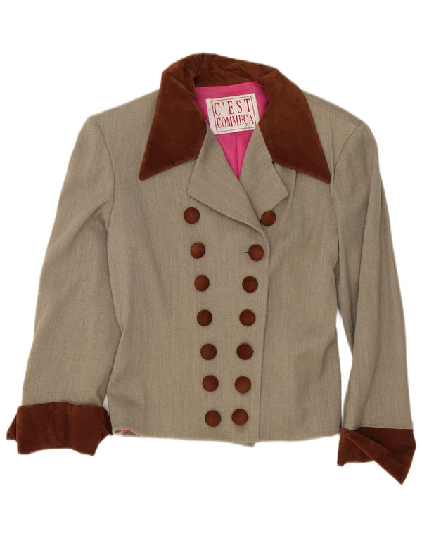 Jachetă blazer pentru femei C'EST COMMECA UK 12 Medium Gri Colorblock