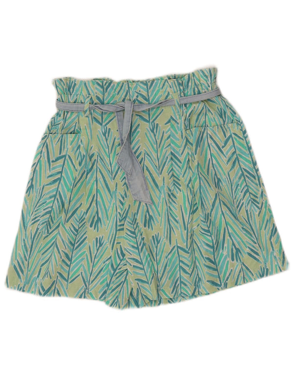 Pantaloni scurți casual Benetton fete 11-12 ani 2XL W32 bumbac floral verde