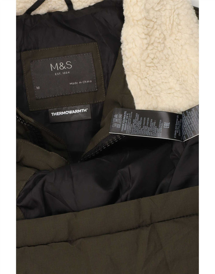 Jachetă căptușită pentru bărbați Marks & Spencer UK 38 Medium Kaki Poliester color bloc