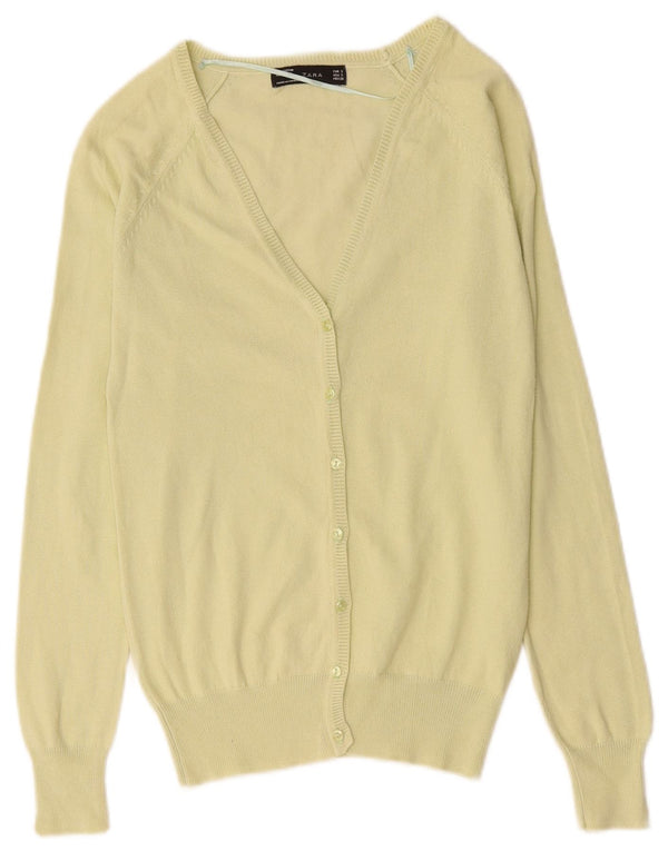 Pulover cardigan pentru femei ZARA UK 8 mic verde bumbac