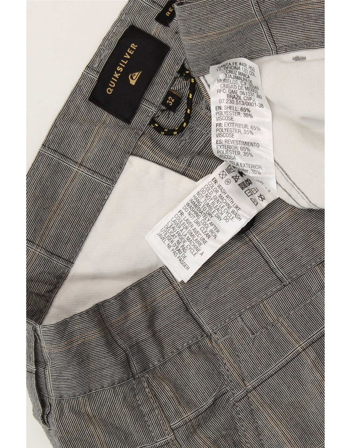 Pantaloni scurți chino Quiksilver pentru bărbați, cu tăiere obișnuită, W32, poliester cu carouri, gri mediu
