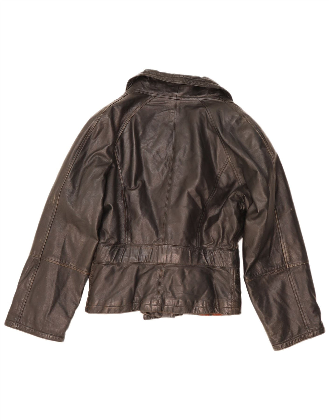 Jachetă de piele vintage pentru femei UK 14 Medium Black Leather