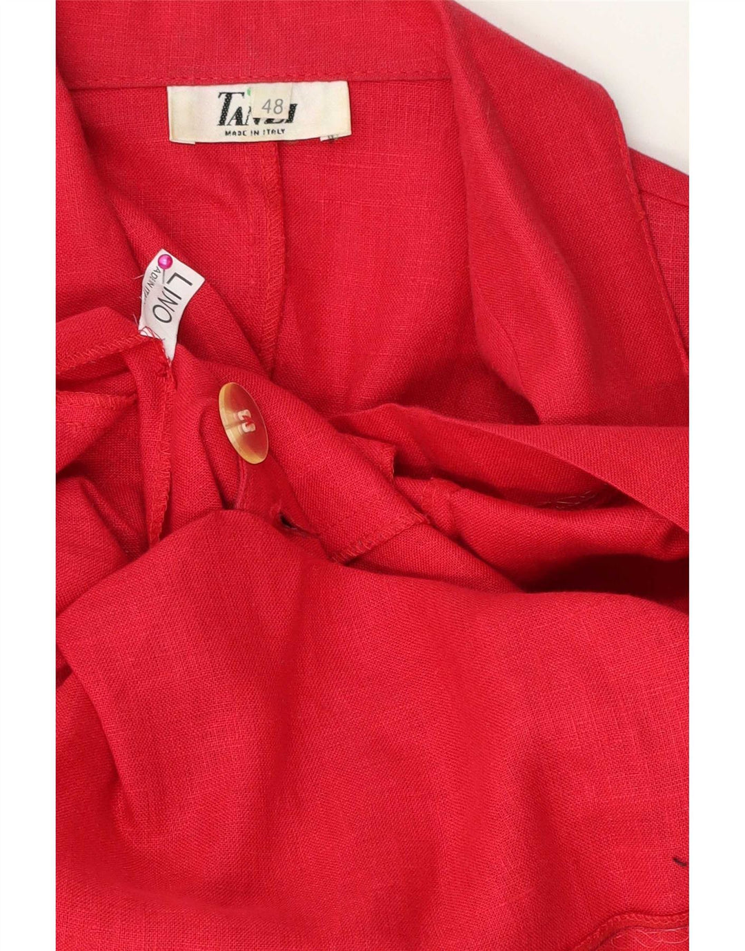 Jachetă vintage pentru femei cu mânecă scurtă în două piept, roșu, IT 48 XL