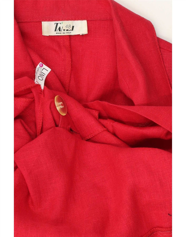 Jachetă vintage pentru femei cu mânecă scurtă în două piept, roșu, IT 48 XL