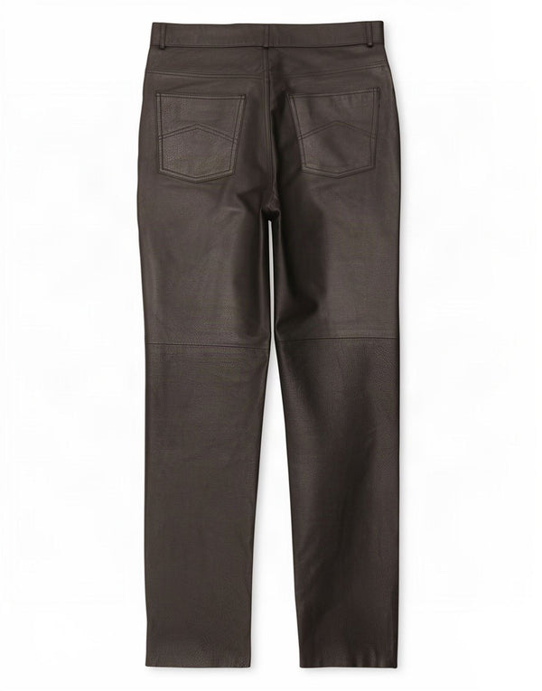 Pantaloni drepți din piele vintage pentru femei EU 40 Medium W29 L31 Negru