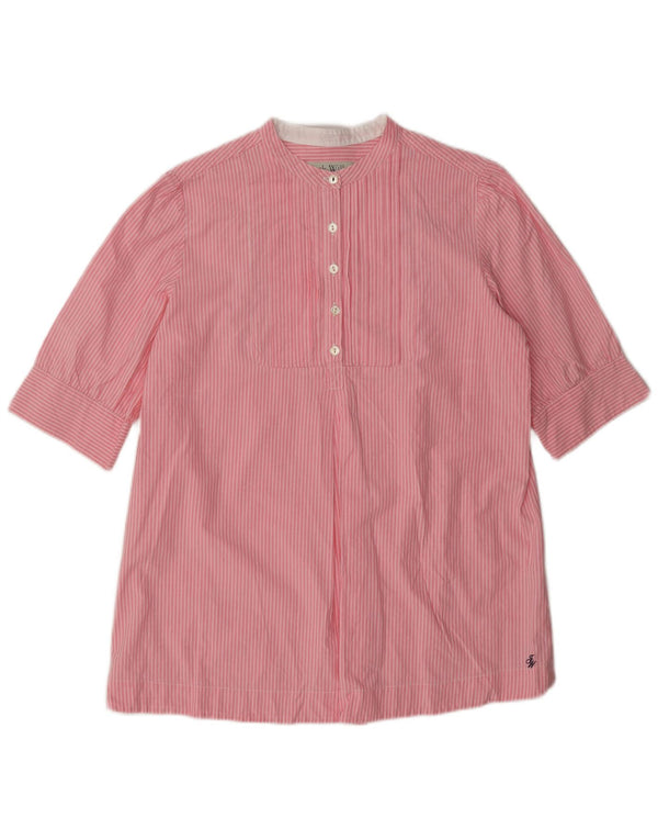 Cămașă pulover cu mânecă scurtă Jack Wills pentru femei UK 12 Medium roz cu dungi