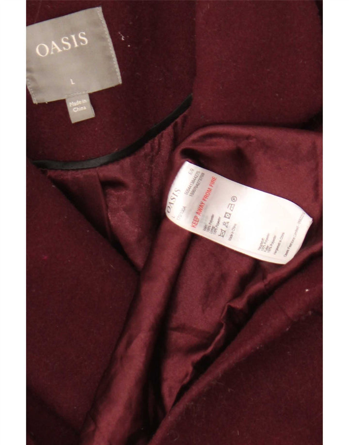 Palton dublu pentru femei Oasis UK 16, mare, din poliester Bordeaux