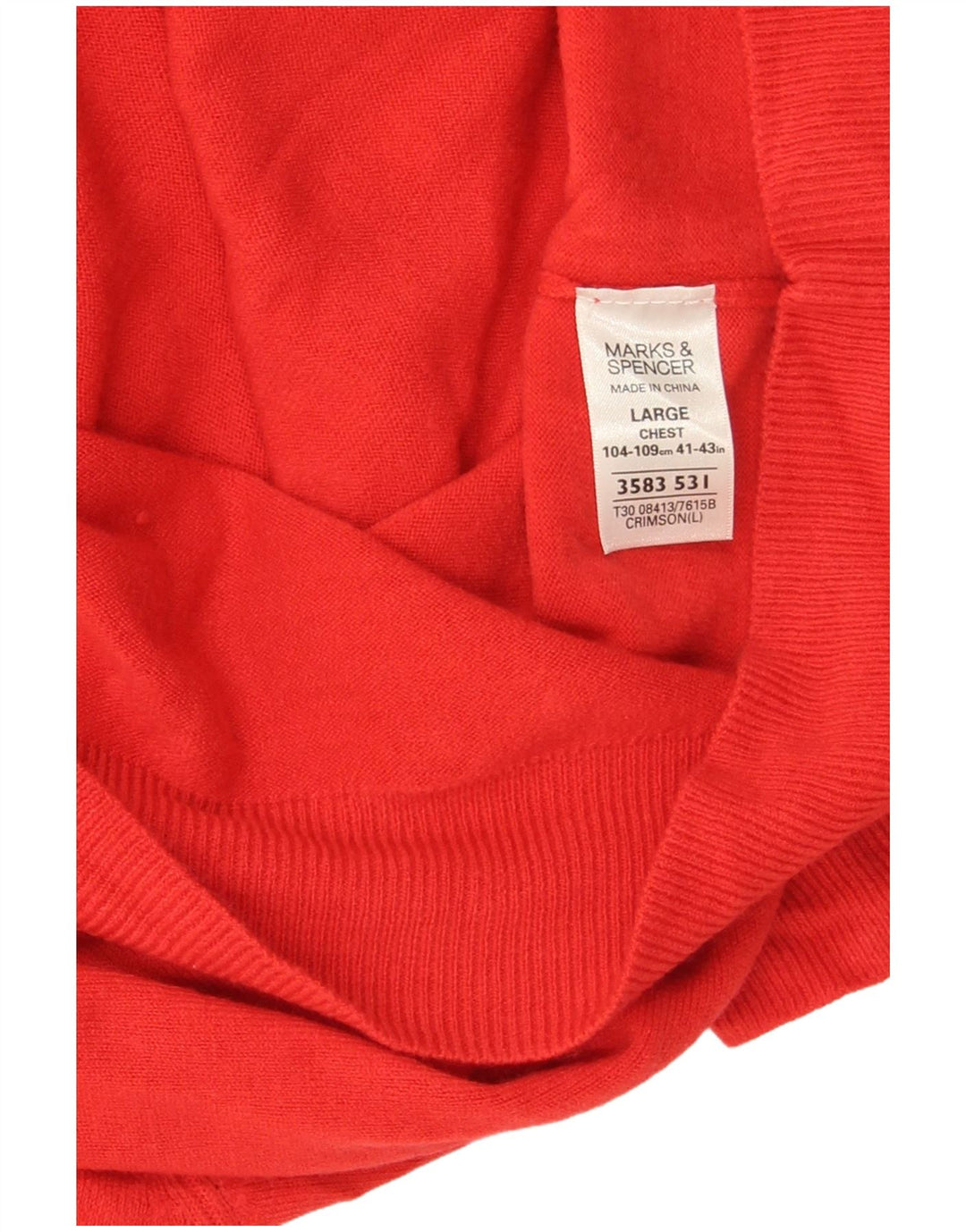 Marks & Spencer Pulover pentru bărbați Blue Harbour cu decolteu în V, mare, roșu acrilic