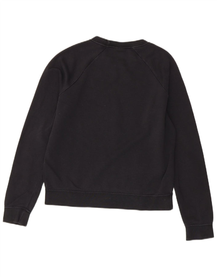 Pulover supradimensionat cu grafic Nike pentru femei UK 10 Bumbac negru mic