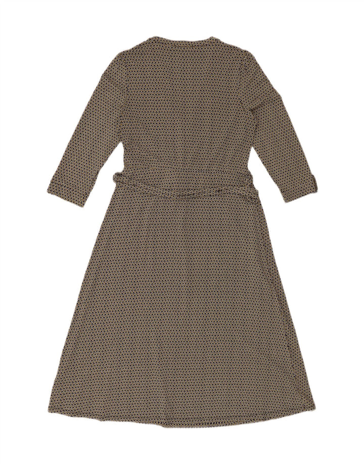 ESPRIT rochie maxi cu mâneci 3/4 pentru femei UK 18 XL bleumarin din viscoză geometrică