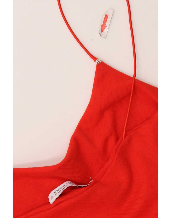 Rochie pentru femei Zara UK 12 Bumbac roșu mediu