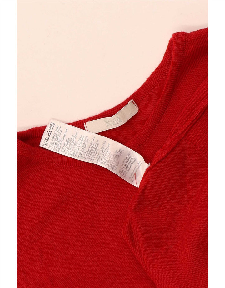 Marks & Spencer Pulover cu gât de barcă pentru femei UK 14 mediu lână roșie