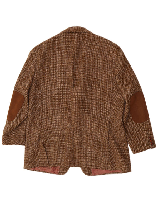 Jachetă pentru bărbați Harris Tweed cu 2 nasturi, UK 46 3XL, lână virgină maro